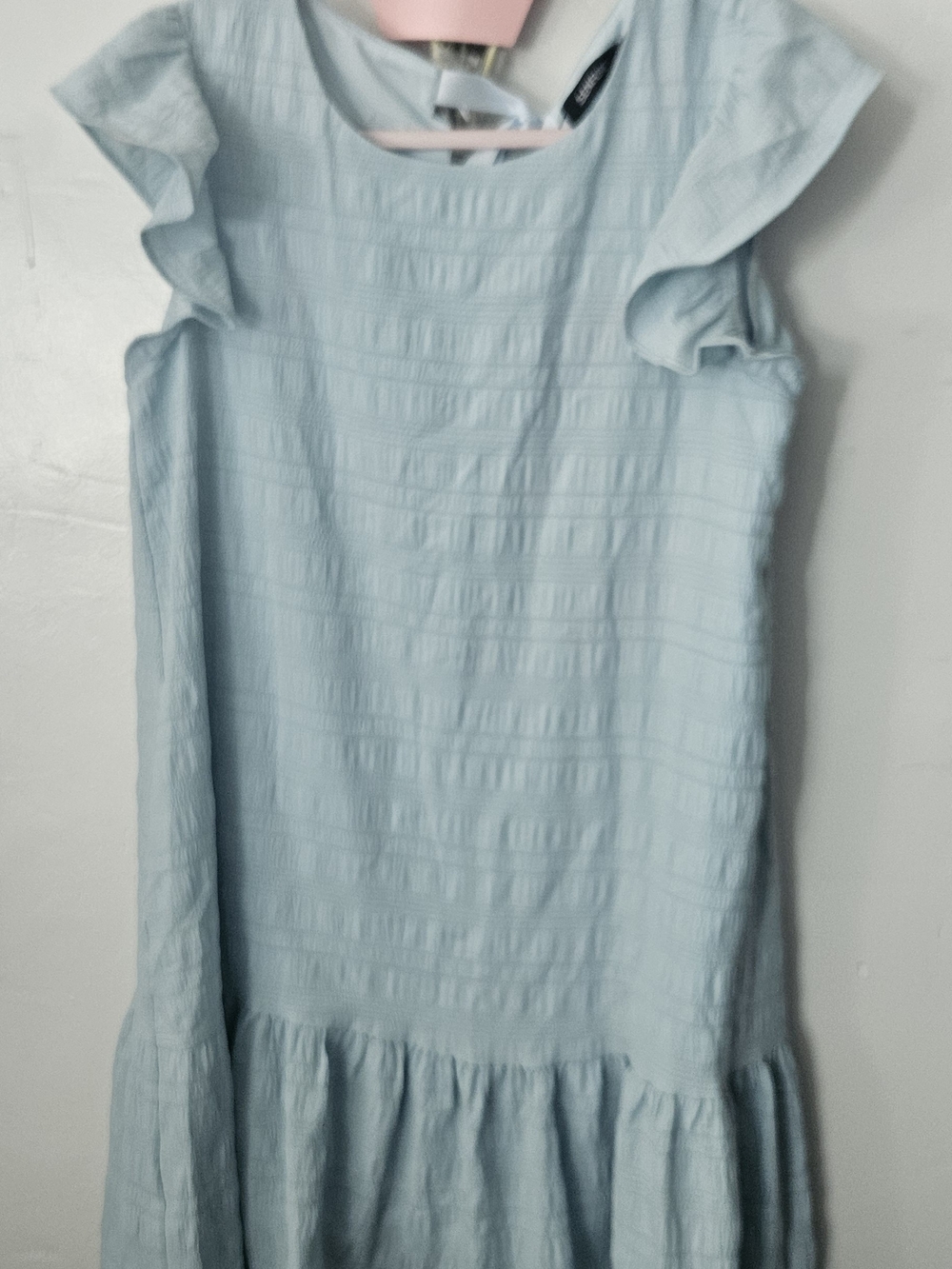 SENFURE Light Blue Tie-Front Dress - SIZE: M - Picture 7 of 9